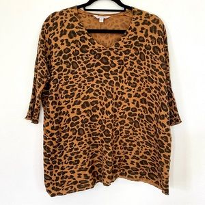 Time & True Leopard Sweater | Brown | S